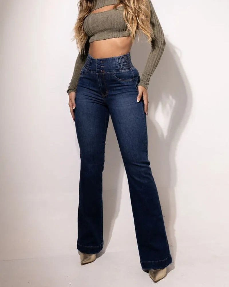 Calça Jeans Flare Modeladora Cintura Alta