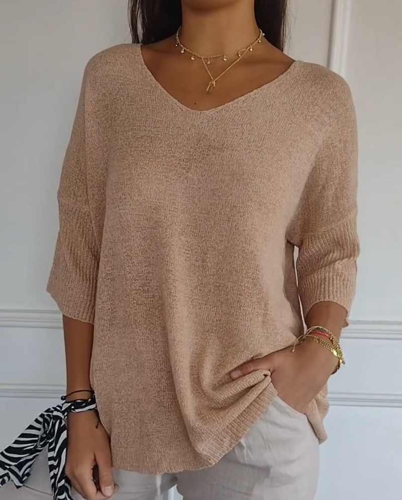 Kit 3 Blusas Luna® em Malha Leve – Decote V