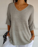 Kit 3 Blusas Luna® em Malha Leve – Decote V