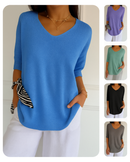 Kit 3 Blusas Luna® em Malha Leve – Decote V