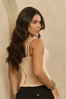 Blusa Peplum Alça Dupla