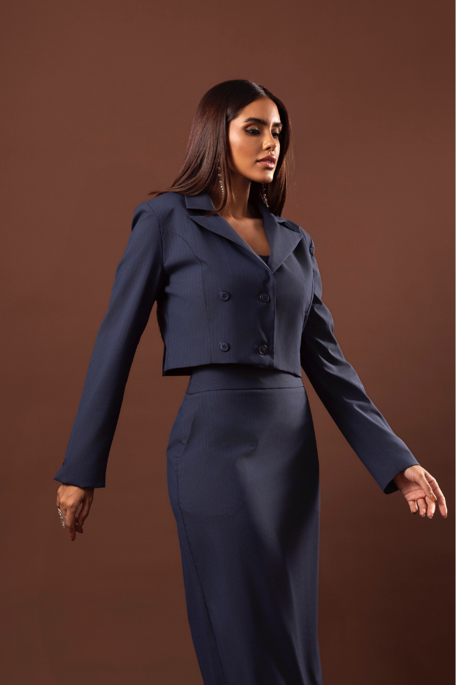 Blazer Cropped Viola Blueberry